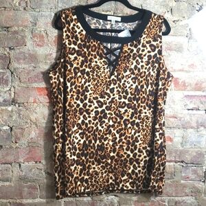 Faith and Joy ladies animal print sleeveless blous